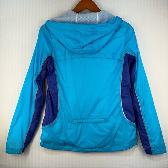 Adidas Blue Windbreaker Rain Slicker Running Jacket Size Medium Sporty Athletic - Picture 2 of 8